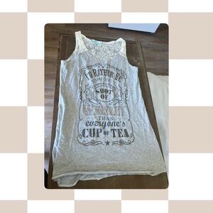 Maurices Gray Tank Top with Graphic Print
